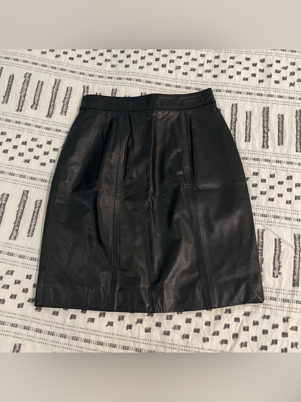Vintage Byrnes & Baker Genuine Leather Mini Skirt - Size 6